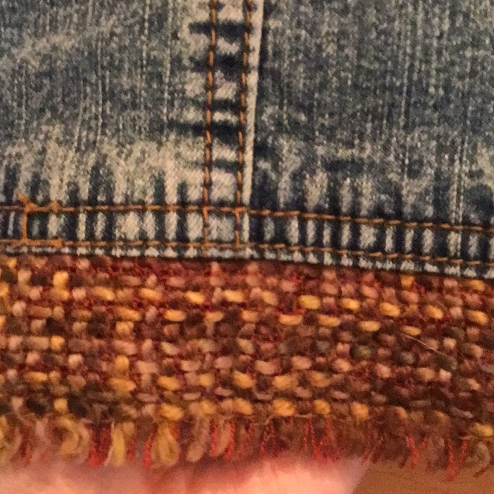 CRYSTAL POCKET BUTTONS JEAN JACKET WITH TWEED DETAILING - Picture 3 of 16